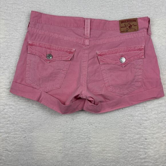 True Religion Pink Cuffed Denim Shorts | Size 28 | Made in USA - Picture 8 of 12